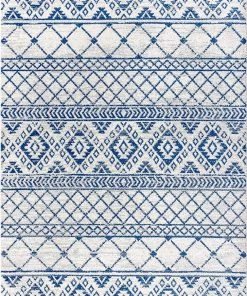 JONATHAN All Area Rugs And Runners Moroccan HYPE Boho Vintage Tribal Cream/Blue Soft Area Rug Cream/blue