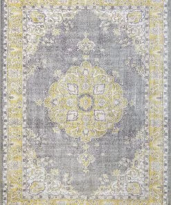 Well Woven Mareva Machine Washable Yellow Vintage Oriental Medallion Area Rug All Area Rugs And Runners