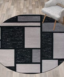 WRG All Area Rugs And Runners Gray/Grey Black Abstract Area Rug