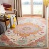 Modern Rugs And Decor Medallion Distressed Soft Area Rug, Light Blue / Fuchsia All Area Rugs And Runners