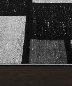 WRG All Area Rugs And Runners Gray/Grey Black Abstract Area Rug
