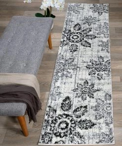 WRG Distressed Floral Soft Ivory Gray Shag Area Rug 7 WRG Distressed Floral Soft Ivory Gray Shag Area Rug