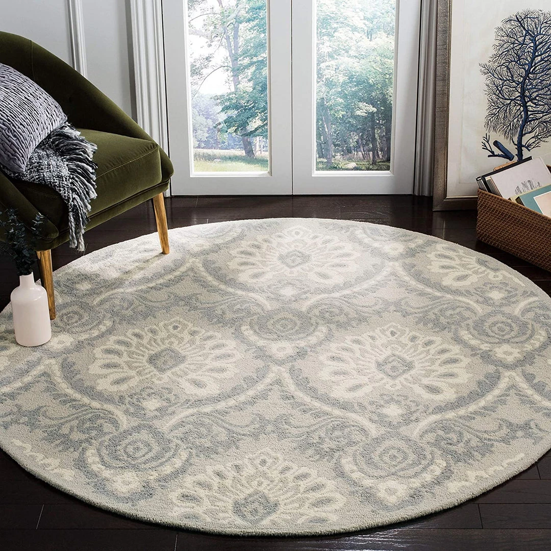 Modern Rugs And Decor Damask Handmade Premium Wool Area Rug, Light Grey / Ivory All Area Rugs And Runners 6 Modern Rugs And Decor Damask Handmade Premium Wool Area Rug, Light Grey / Ivory All Area Rugs And Runners