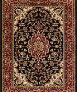 Ww Kashan Medallion Black Traditional Soft Area Rug All Area Rugs And Runners