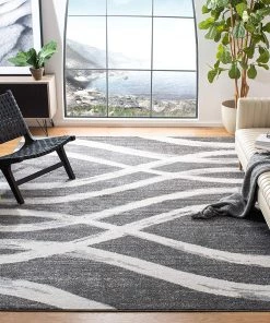 Modern Rugs And Decor Safavieh Adirondack Collection ADR125R Modern Wave Distressed Non-Shedding Stain Resistant Living Room Bedroom Area Rug, 8' X 10', Charcoal / Ivory 11 Modern Rugs And Decor Safavieh Adirondack Collection ADR125R Modern Wave Distressed Non-Shedding Stain Resistant Living Room Bedroom Area Rug, 8' X 10', Charcoal / Ivory