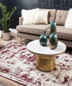 UL All Area Rugs And Runners Vintage Distressed Burgundy Area Rugs