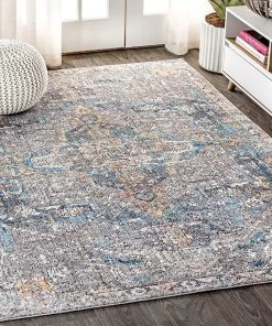 JONATHAN Izmir Vintage Medallion Gray/Mustard/Turquoise Soft Area Rug All Area Rugs And Runners