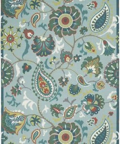 Unique Loom All Area Rugs And Runners Waverly Sun N Shade Blue Multicolor Beach Indoor-Outdoor Rug Light