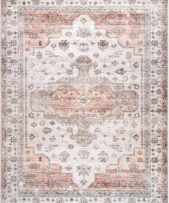 NuLOOM Banks Machine Washable Faded Vintage Area Rug Beige