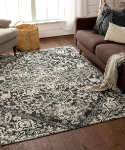 Well Woven Carpi Grey Oriental Medallion Area Rug