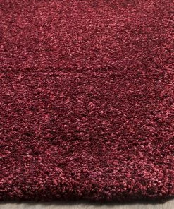 WRG Cozy Soft Thick Maroon Shag Area Rug 2-inch Pile Height All Area Rugs And Runners