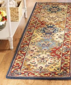 Safavieh All Area Rugs And Runners Heritage Collection Handmade Traditional Oriental Premium Wool Area Rug Multi / Burgundy 14 Safavieh All Area Rugs And Runners Heritage Collection Handmade Traditional Oriental Premium Wool Area Rug Multi / Burgundy