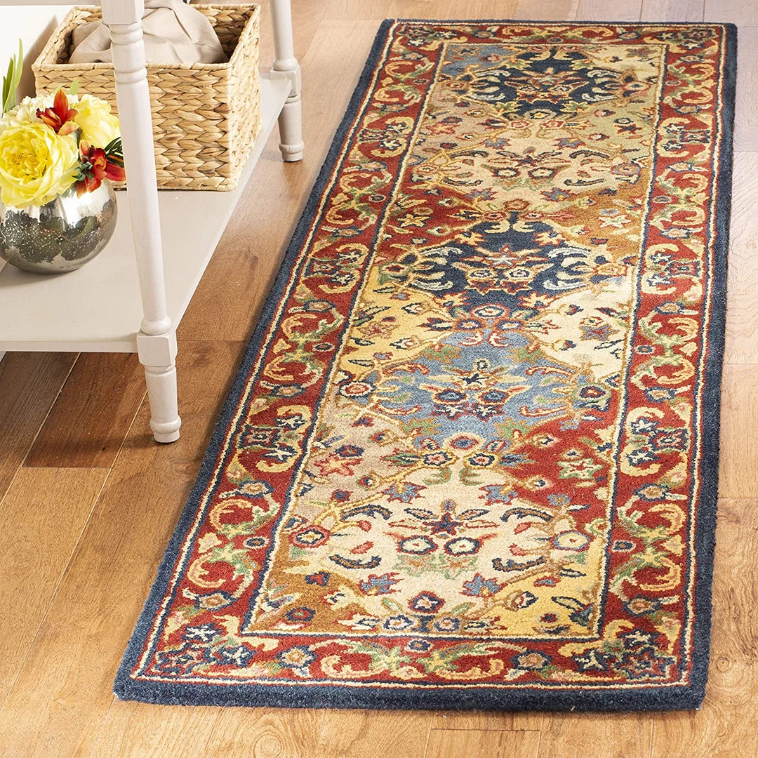 Safavieh All Area Rugs And Runners Heritage Collection Handmade Traditional Oriental Premium Wool Area Rug Multi / Burgundy 5 Safavieh All Area Rugs And Runners Heritage Collection Handmade Traditional Oriental Premium Wool Area Rug Multi / Burgundy