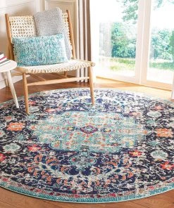 Safavieh All Area Rugs And Runners Madison Collection Boho Chic Medallion Distress Area Rug Black / Teal