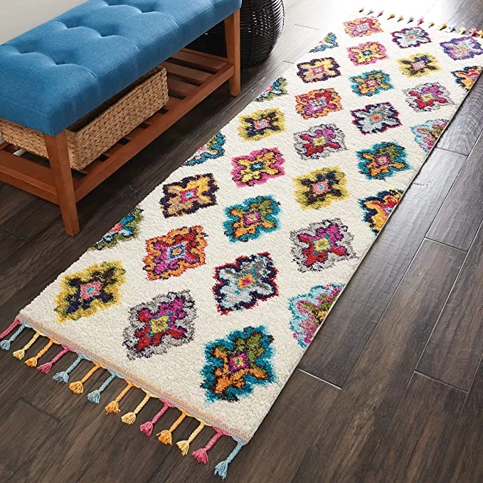 Modern Rugs And Decor Moroccan Casbah Plush Ivory/Multicolor Shag Area Rug 5 Modern Rugs And Decor Moroccan Casbah Plush Ivory/Multicolor Shag Area Rug