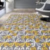 WRG Geometric Yellow Gray Area Rug Non-Slip Non Skid All Area Rugs And Runners