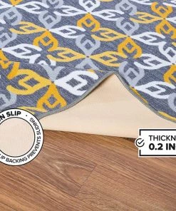 WRG Geometric Yellow Gray Area Rug Non-Slip Non Skid All Area Rugs And Runners