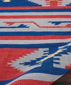 Modern Rugs And Decor All Area Rugs And Runners Tribal Cotton Area Rug Blue Red