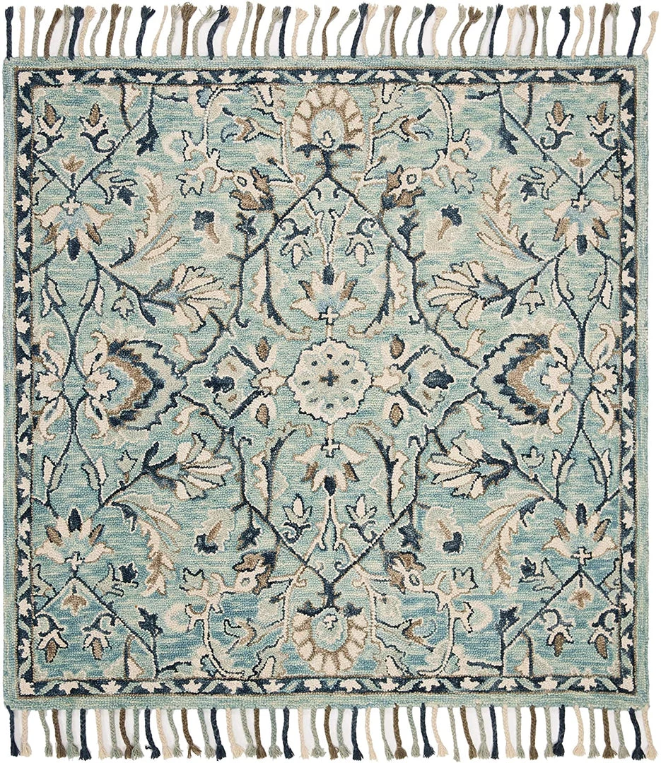 Safavieh All Area Rugs And Runners Blossom Collection Handmade Tassel Premium Wool Accent Rug Blue / Ivory 10 Safavieh All Area Rugs And Runners Blossom Collection Handmade Tassel Premium Wool Accent Rug Blue / Ivory