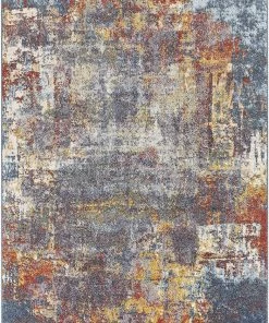 Artistic All Area Rugs And Runners Eira Blue / Orange Soft Area Rug