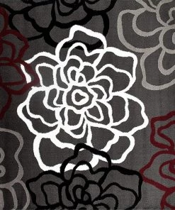 WRG Floral Gray/Grey Red White Area Rug All Area Rugs And Runners 18 WRG Floral Gray/Grey Red White Area Rug All Area Rugs And Runners