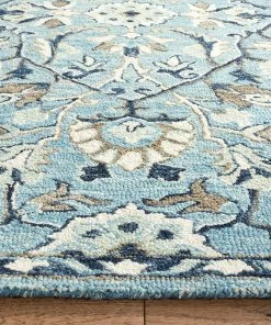 Safavieh All Area Rugs And Runners Blossom Collection Handmade Tassel Premium Wool Accent Rug Blue / Ivory 14 Safavieh All Area Rugs And Runners Blossom Collection Handmade Tassel Premium Wool Accent Rug Blue / Ivory