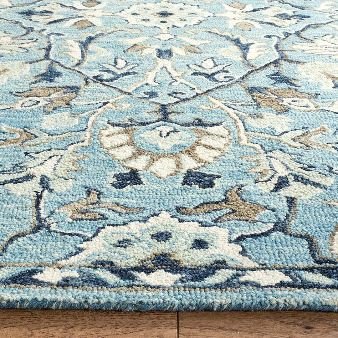 Safavieh All Area Rugs And Runners Blossom Collection Handmade Tassel Premium Wool Accent Rug Blue / Ivory 3 Safavieh All Area Rugs And Runners Blossom Collection Handmade Tassel Premium Wool Accent Rug Blue / Ivory