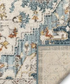 Modern Rugs And Decor All Area Rugs And Runners Oriental Medallion Vintage Blue Ivory Area Rug