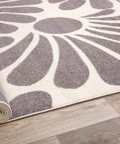 WRG Floral Cream Gray Area Rug