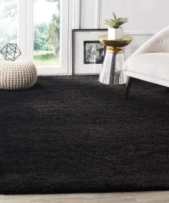 Athens Shag Ilaha Black Soft Plush Shag Area Rug