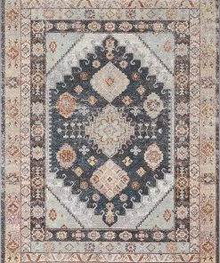 Modern Rugs And Decor All Area Rugs And Runners Vera Vintage Blue Tribal Diamond Medallion Pattern Area Rug