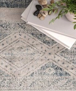 Modern Rugs And Decor Roseline Vintage Tribal Area Rug, Blue