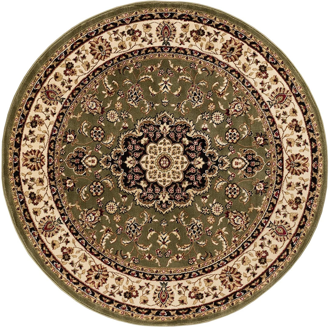 Ww Kashan Medallion Green Traditional Soft Area Rug 9 Ww Kashan Medallion Green Traditional Soft Area Rug