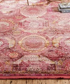 Unique Loom Baracoa Collection Bright Tones Vintage Traditional Pink Area Rug All Area Rugs And Runners