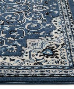 Well Woven Alexa Blue Modern Medallion Deep Blue Ivory Traditional Persian Area Rugs All Area Rugs And Runners