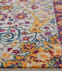 WW Yellow Blue Purple Vintage Floral Medallion Area Rugs 17 WW Yellow Blue Purple Vintage Floral Medallion Area Rugs