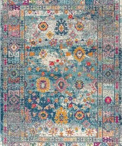JONATHAN Bohemian FLAIR Boho Vintage Faded Navy/Cream Soft Area Rug, All Area Rugs And Runners