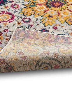 WW Yellow Blue Purple Vintage Floral Medallion Area Rugs 19 WW Yellow Blue Purple Vintage Floral Medallion Area Rugs