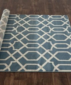 Free Std. Shipping 4-6 Days Blue White Trellis Area Rug All Area Rugs And Runners