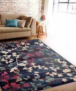 WRG Floral Navy Purple Area Rugs All Area Rugs And Runners