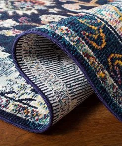 Modern Rugs And Decor All Area Rugs And Runners Oriental Medallion Distressed Area Rug, Navy / Fuchsia