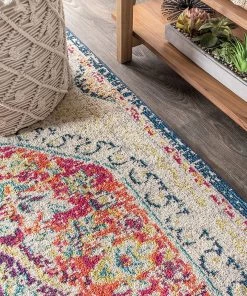 JONATHAN Y Bedroom Kitchen Living Room Indoor Soft Area-Rug Cream/Orange