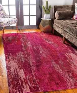 FAS Bright Abstract Pink Magenta Soft Area Rug