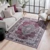 Well Woven All Area Rugs And Runners Mareva Machine Washable Burgundy Red Vintage Oriental Medallion Area Rug