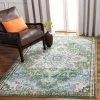 MAD473Y Boho Chic Medallion Distressed Soft Area Rug, Green / Turquoise