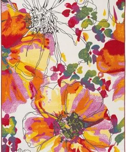 WRG All Area Rugs And Runners Vibrant Floral Area Rug Non-Slip/ No Skid