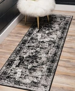 UL Vintage Distressed Black Area Rugs All Area Rugs And Runners 17 UL Vintage Distressed Black Area Rugs All Area Rugs And Runners