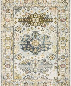 Well Woven Novalie Ivory Patchwork Bohemian Medallion Pattern Area Rug
