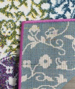 DD Floral Medallion Ivory Fuchsia Area Rugs