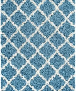 WRG Turquoise Blue White Soft Shag Area Rugs